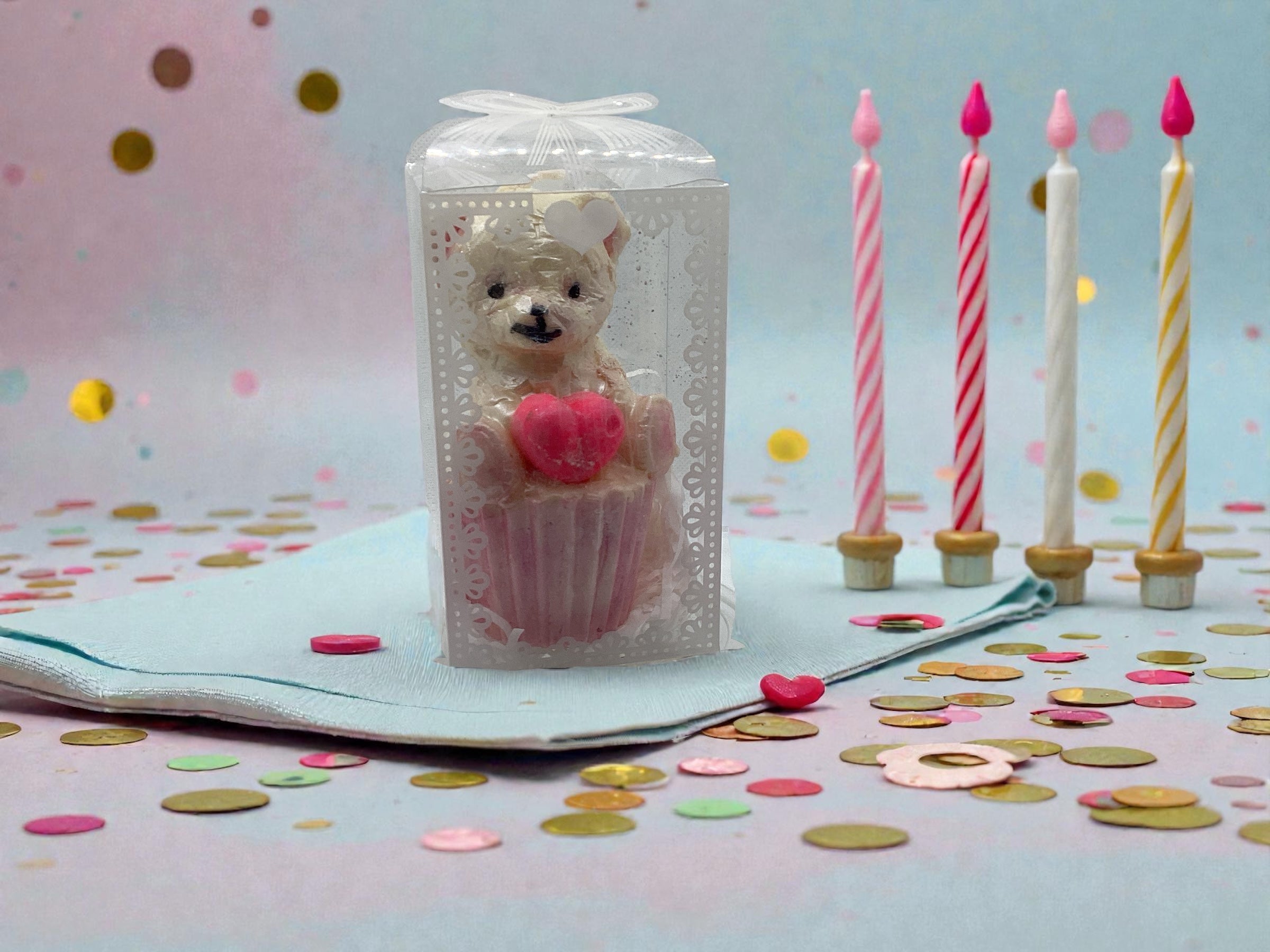 Cupcake Bear Candle