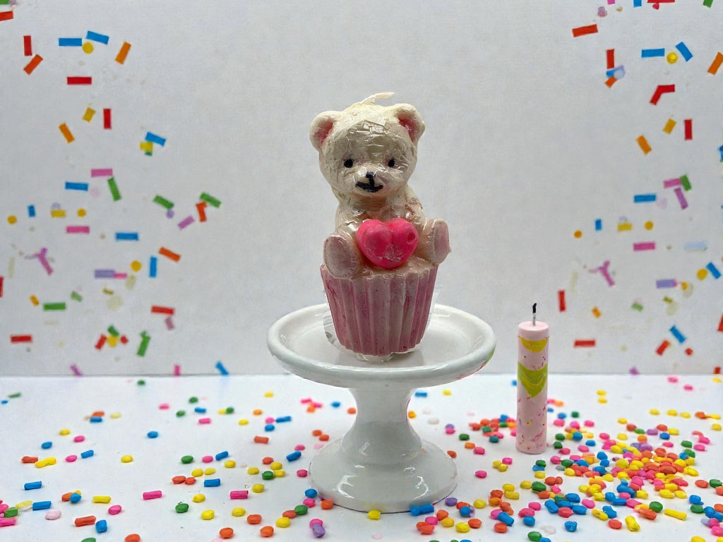 Cupcake Bear Candle
