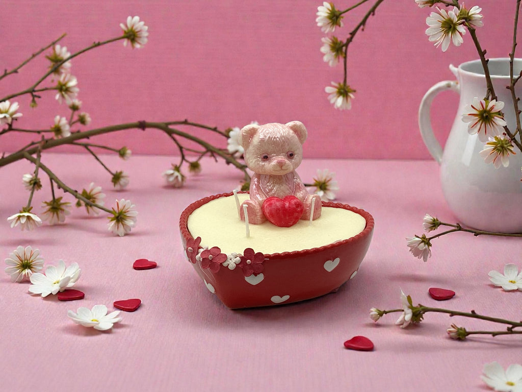 Red Heart Shape Bowl Candle