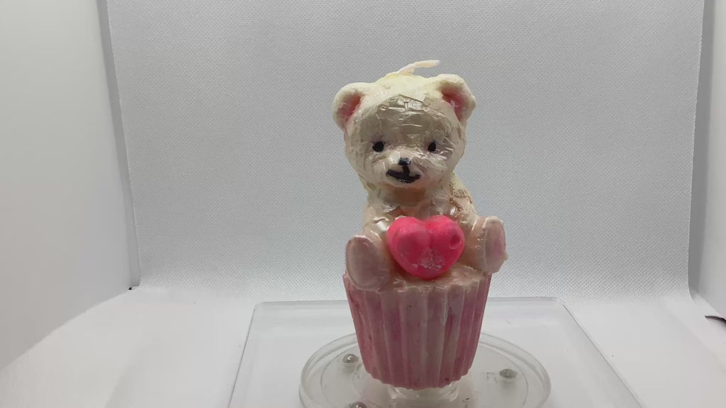 Cupcake Bear Candle