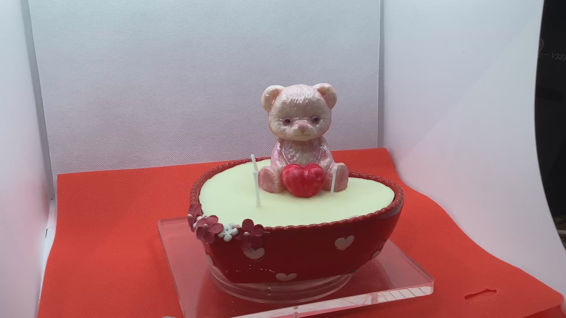 Red Heart Shape Bowl Candle